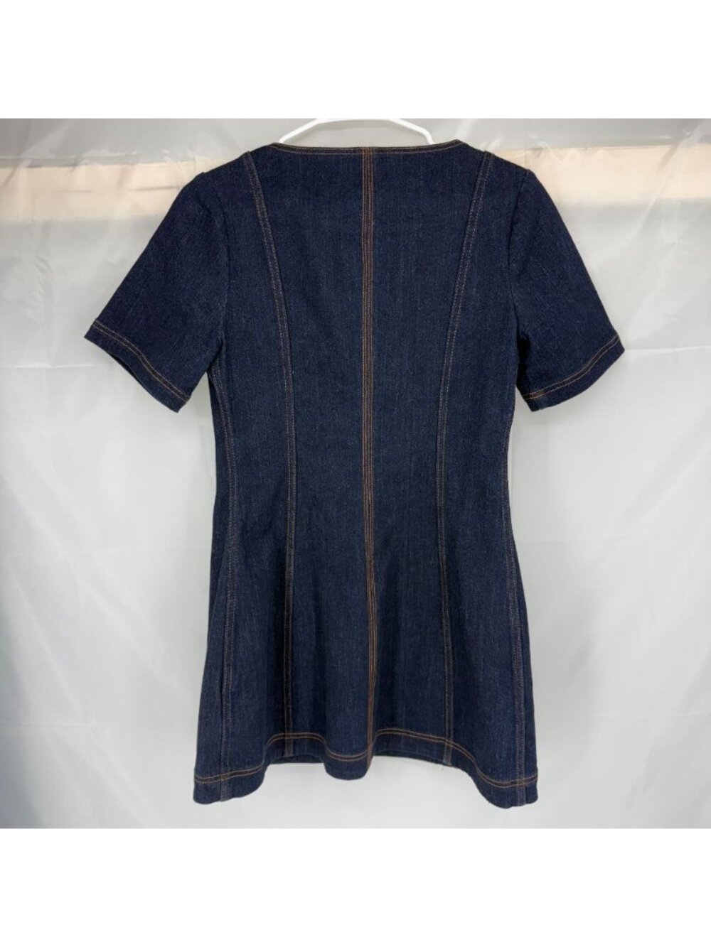 Alice McCall Women 8 Bloomsbury Mini Dress Blue Denim Zip Short Sleeve Sweethear - Picture 3 of 9